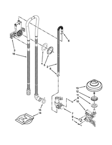Fill, Drain And Overfill Parts Diagram and Parts List for JDB8000AWC2  Jenn-Air Dishwasher