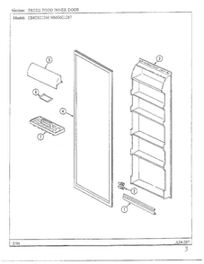 Fresh Food Inner Door Diagram and Parts List for HMG621267  Admiral Refrigerator