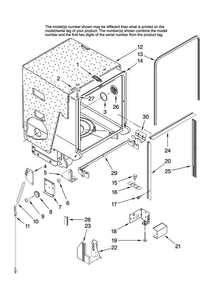 Tub And Frame Parts Diagram and Parts List for MDBH985AWB0  Maytag Dishwasher
