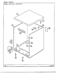 Cabinet Diagram and Parts List for LNC7731A77  Maytag Dryer