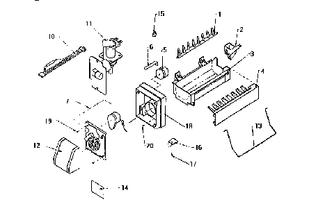 Compact Ice Maker D7824702 Diagram and Parts List for TW18S2W-P1194401W  Amana Refrigerator