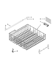 Upper Rack And Track Parts Diagram and Parts List for ADB1400PYB5  Amana Dishwasher