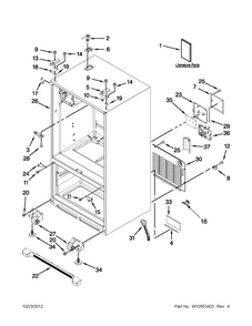 Part Location Diagram of W10310961 Whirlpool GUIDE, ENERGY