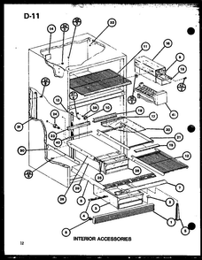 Interior Accessories Diagram and Parts List for TC18G-P75535-1W  Amana Refrigerator