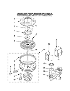 Pump And Motor Parts Diagram and Parts List for JDB1275AWF44  Jenn-Air Dishwasher