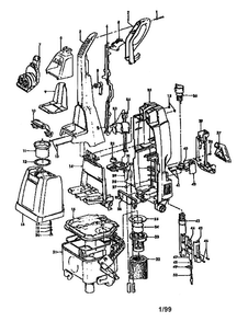 Steam Vac Diagram and Parts List for F5869-900  Hoover Steamer
