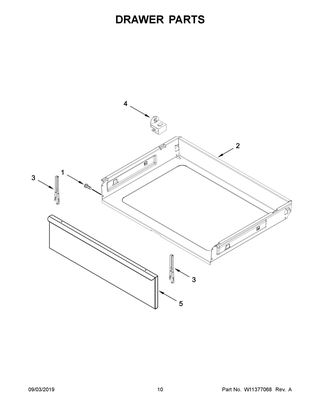 Drawer Parts Diagram and Parts List for YACR4303MFS4  Maytag Range