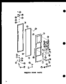 Freezer Door Parts Diagram and Parts List for SRN22N-C-P60230-64WC  Amana Refrigerator