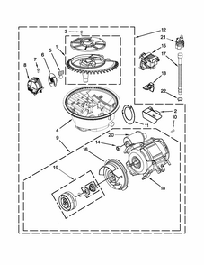 Pump And Motor Parts Diagram and Parts List for MDB7759SAS2  Maytag Dishwasher