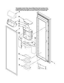 Refrigerator Door Parts Diagram and Parts List for AS2628HEKB13  Amana Refrigerator