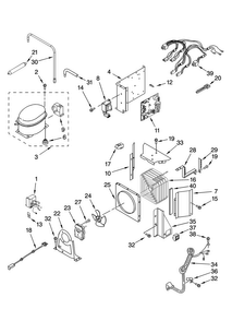 Upper Unit Parts Diagram and Parts List for JB36SEFXLB00  Jenn-Air Refrigerator