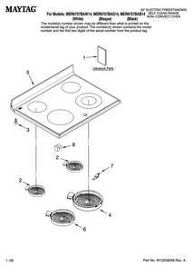 Cooktop Parts Diagram and Parts List for MER6757BAB14  Maytag Range