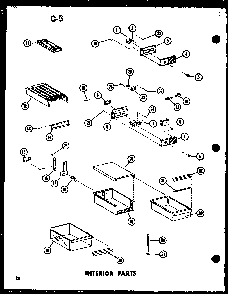 Interior Parts Diagram and Parts List for TC18F-G-P75288-5WG  Amana Refrigerator