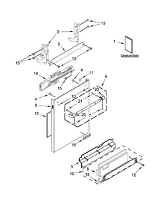 Door And Panel Parts Diagram and Parts List for JDB9800CWP1  Jenn-Air Dishwasher
