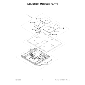 Induction Module Parts Diagram and Parts List for JPIFC730RM00  Jenn-Air Range