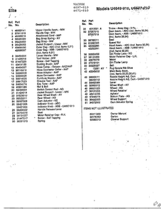 Elite Page 2 Diagram and Parts List for U4671-910  Hoover Upright Vacuum
