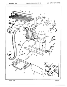 Unit Compartment And System Diagram and Parts List for 19284A  Admiral Refrigerator