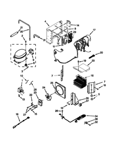 Upper Unit Parts Diagram and Parts List for JS42SEDUDW20  Jenn-Air Refrigerator