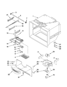 Freezer Liner Parts Diagram and Parts List for ABB2522FEB2  Amana Refrigerator