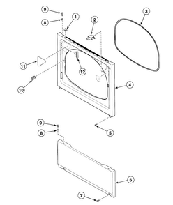 Front Panel Diagram and Parts List for SDEZ07QF1500  Speed Queen Dryer