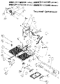 Unit Parts- Tecumseh Compressor Diagram and Parts List for 85861-P1117302W  Amana Refrigerator