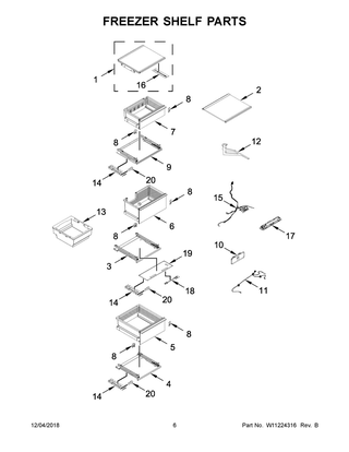 Freezer Shelf Parts Diagram and Parts List for JBZFR30IGX00  Maytag Freezer