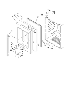 Door Parts Diagram and Parts List for JUB248LBRB01  Jenn-Air Wine and Beverage Cooler