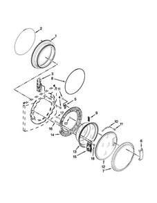 Door Parts Diagram and Parts List for MHN30PDCGW0  Maytag Washer
