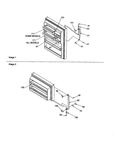 Door Handles And Door Shelves Diagram and Parts List for TN21V2C-P1315907WC  Amana Refrigerator