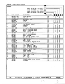 Fresh Food Door Page 2 Diagram and Parts List for 19534-0A  Admiral Refrigerator