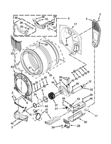 Bulkhead Parts Diagram and Parts List for NED5800DW0  Amana Dryer