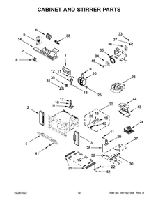 Cabinet And Stirrer Parts 2 Diagram and Parts List for JMW3430LM00  Maytag Microwave Oven Combo