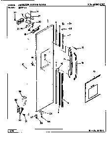 Freezer Outer Door Diagram and Parts List for ERSW24A AM81F Maytag Refrigerator