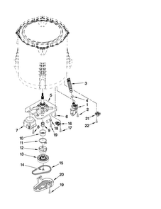 Gearcase, Motor And Pump Parts Diagram and Parts List for 3LMVWC400YW0  Maytag Washer