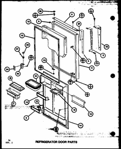 Refrigerator Door Parts (tl22k/p7803229w) (tli22k/p7803230w) (tli22k/p7803249w) (tl22k/p7859204w) (tli22k/p7859207w) Diagram and Parts List for TLI20K-P7803249W  Amana Refrigerator
