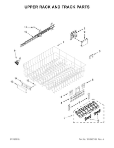 Upper Rack And Track Parts Diagram and Parts List for MDB8959SFE2  Maytag Dishwasher