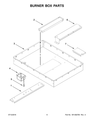 Burner Box Parts Diagram and Parts List for JED3536GB01  Maytag Cooktop