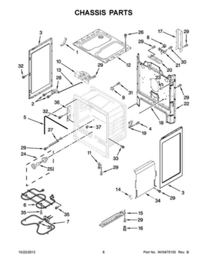 04 - Chassis Parts Diagram and Parts List for YMER7660WS2  Maytag Range