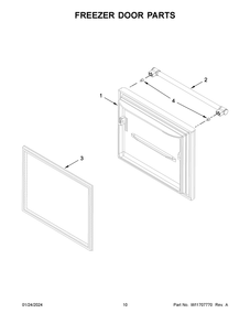 Freezer Door Parts Diagram and Parts List for MBB1957FEW05  Maytag Refrigerator