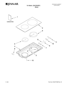 Glass Cartridge Diagram and Parts List for JEA8120ADB13  Jenn-Air Range