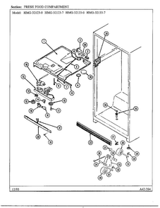 Fresh Food Compartment Diagram and Parts List for 32123-0  Admiral Refrigerator