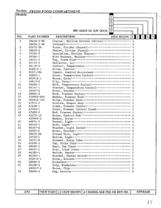 Fresh Food Compartment Page 2 Diagram and Parts List for 18020-0A  Admiral Refrigerator
