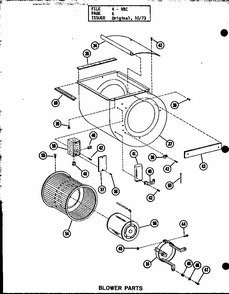 Blower Parts Diagram and Parts List for VBC-35 P54882-3 Amana Air Conditioner