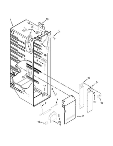 Refrigerator Liner Parts Diagram and Parts List for JSC24C8EAM00  Jenn-Air Refrigerator