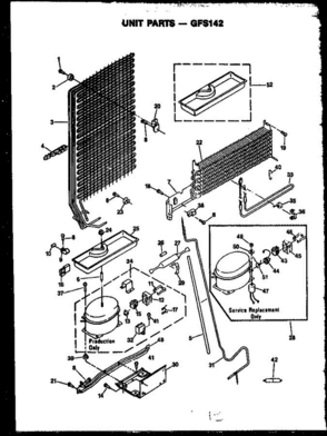 07 - Unit Parts Diagram and Parts List for GFS142 MN01 Amana Refrigerator