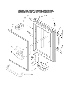 Refrigerator Door Parts Diagram and Parts List for MB2216PUAW11  Maytag Refrigerator