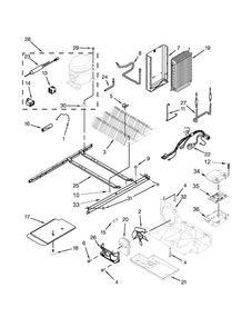 Unit Parts Diagram and Parts List for MSF25D4MDM01  Maytag Refrigerator