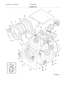 Cabinet/top Diagram and Parts List for CFW7400QW0  Crosley Washer