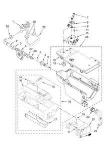 Dispenser Parts Diagram and Parts List for MHWE500VW11  Maytag Washer