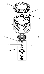 Clothes Guard/washtub/lint Filter & Hub Diagram and Parts List for LWM423L-P1176404WL  Amana Washer